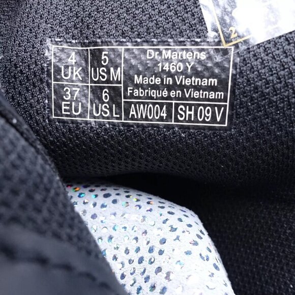 NEW Dr. Martens 1460 Metallic Lace Up Combat Boots Silver Suede - Picture 2 of 9